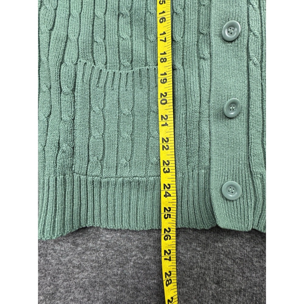 Vintage Sears Kings Road Grunge Light Green Button Knit Cardigan Size Medium - Picture 7 of 12